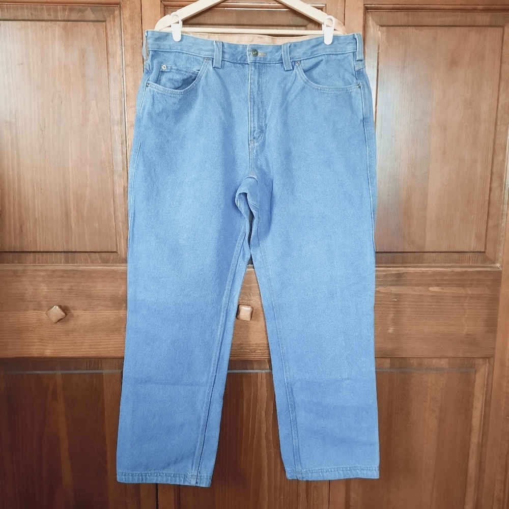 Duluth Trading Co Ballroom Relaxed Fit Jeans Washed Light Denim 86069 Size 38×32